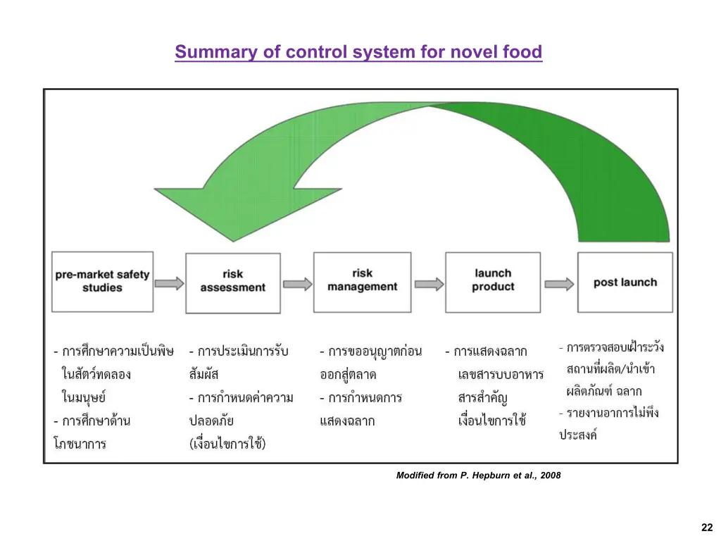 summary of control system for novel food