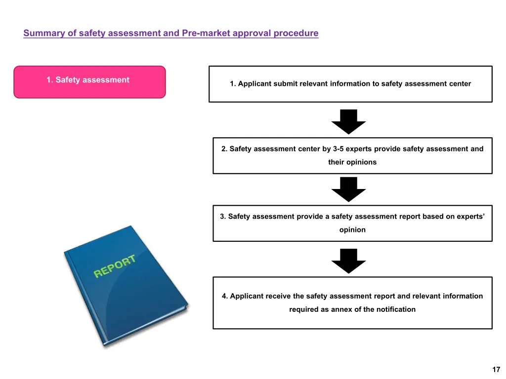 summary of safety assessment and pre market