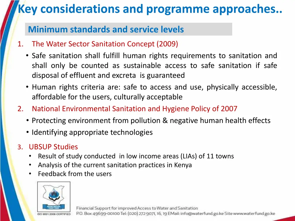 key considerations and programme approaches 1