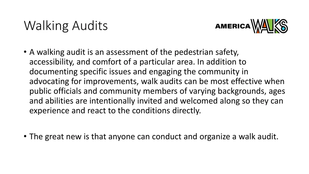 walking audits