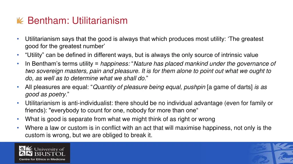 bentham utilitarianism