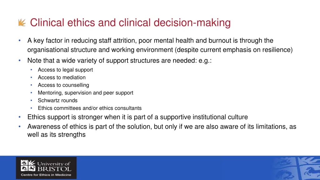 clinical ethics and clinical decision making 1
