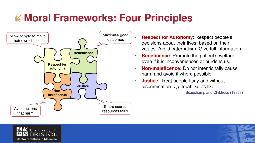 moral frameworks four principles