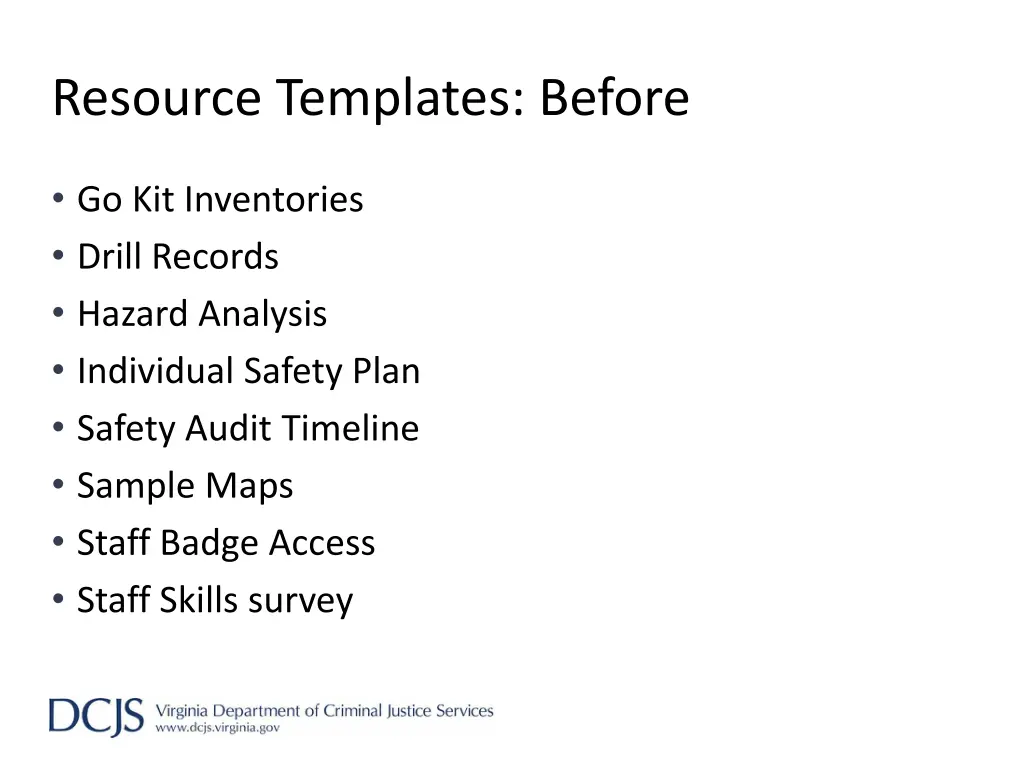 resource templates before