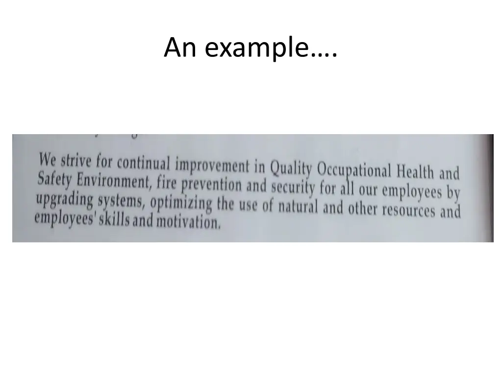 an example