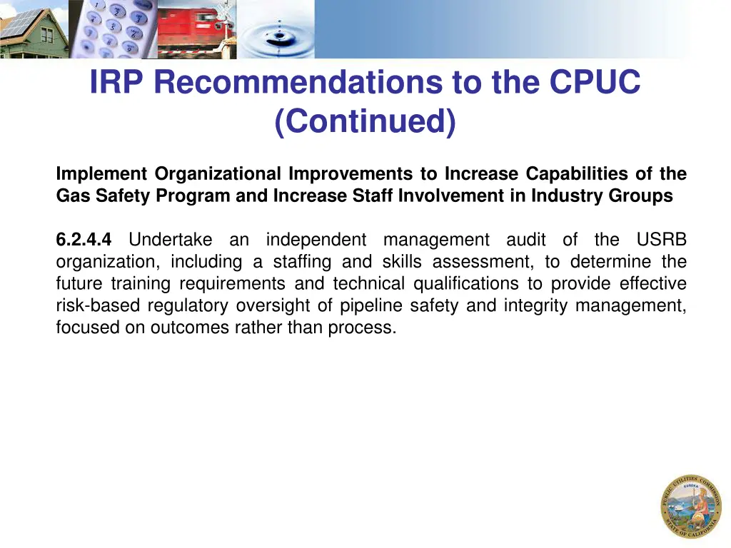 irp recommendations to the cpuc continued 2