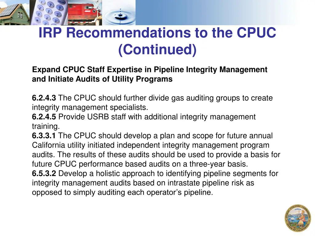 irp recommendations to the cpuc continued 5