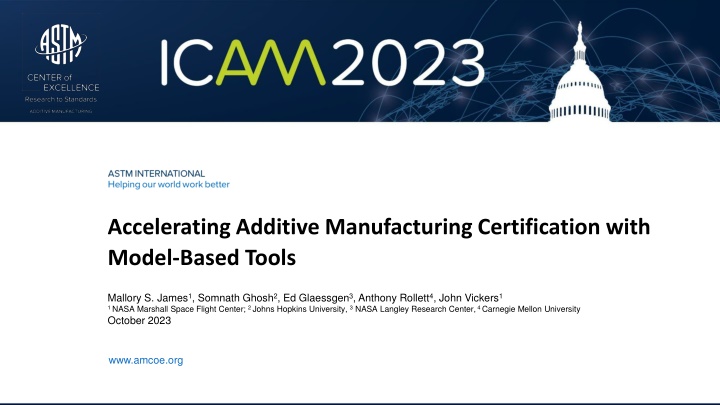 accelerating additive manufacturing certification