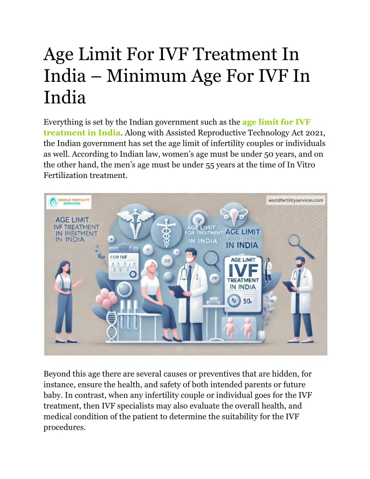 age limit for ivf treatment in india minimum