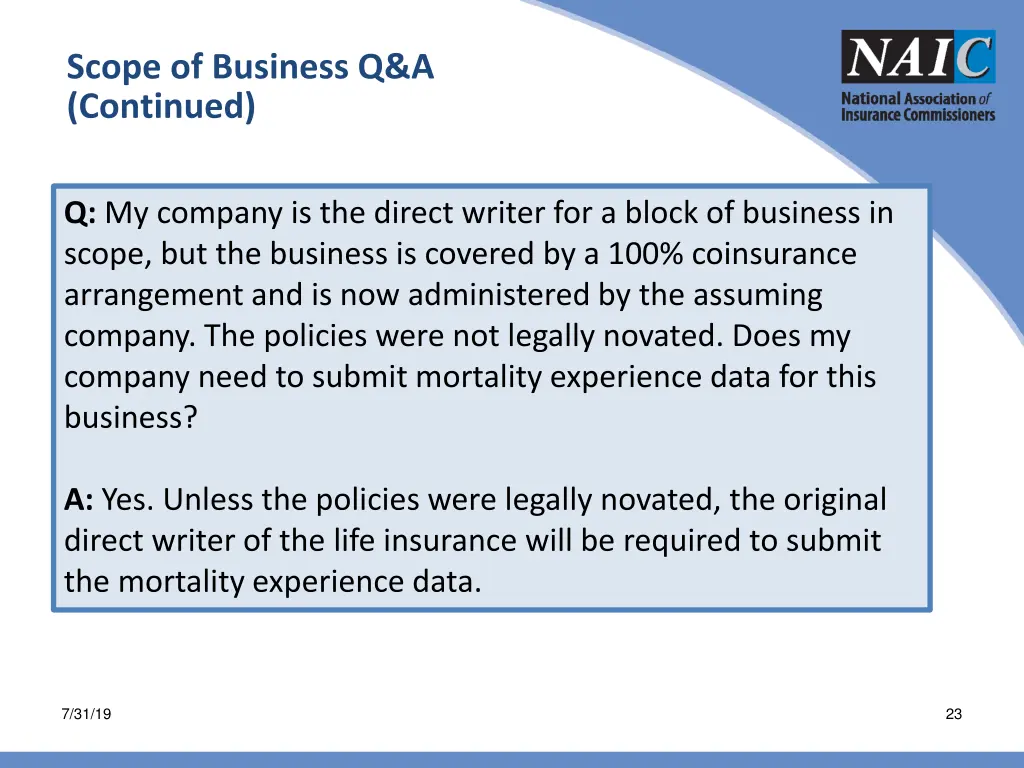 scope of business q a continued