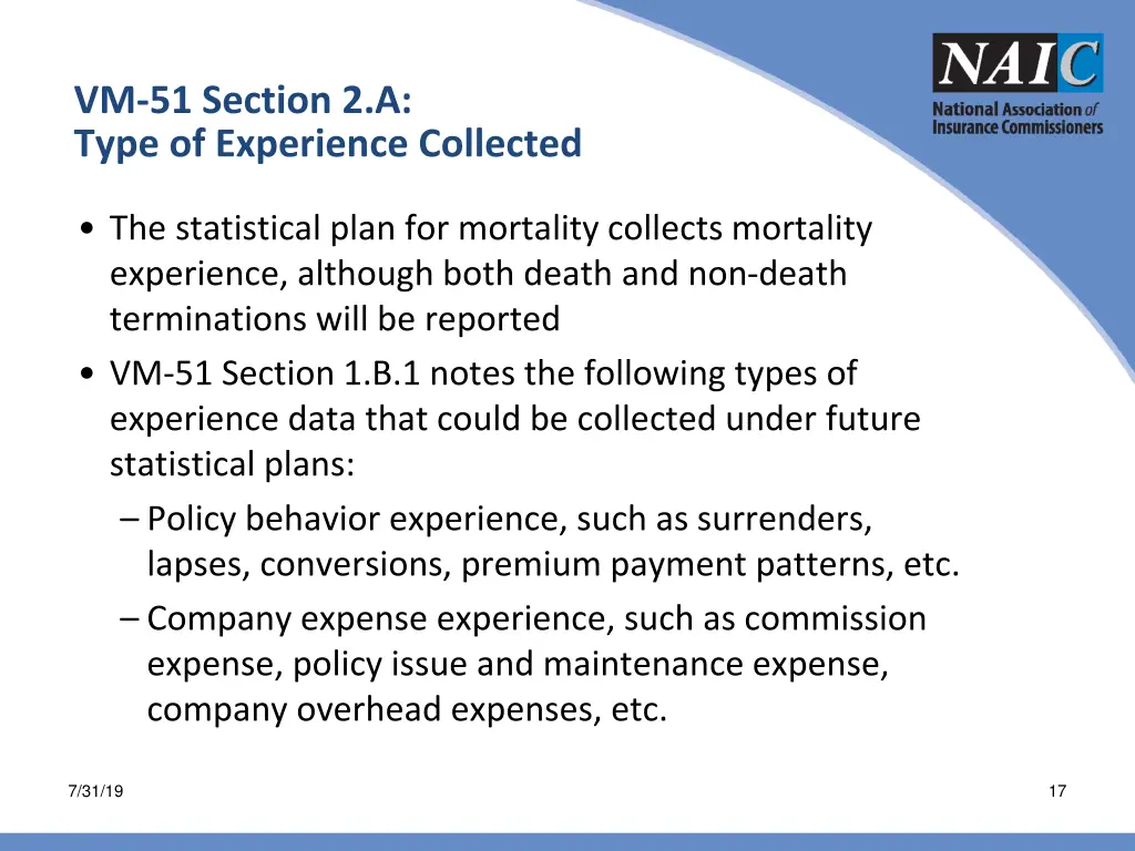 vm 51 section 2 a type of experience collected