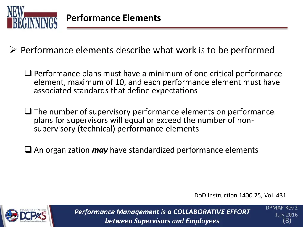 performance elements