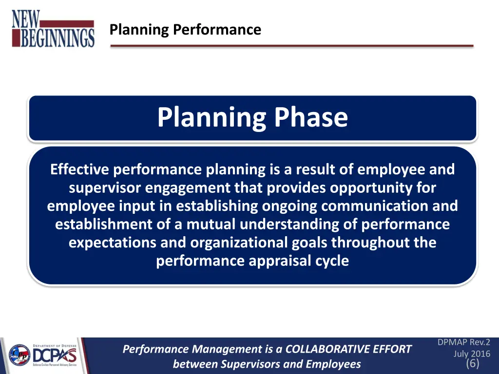 planning performance