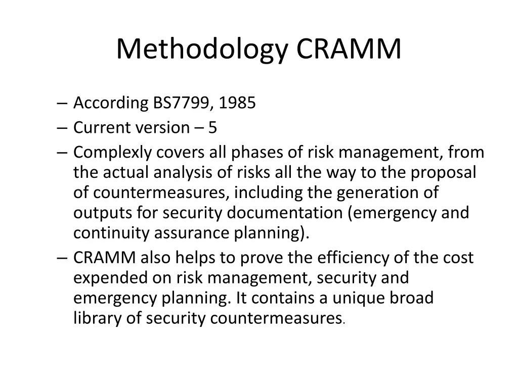 methodology cramm