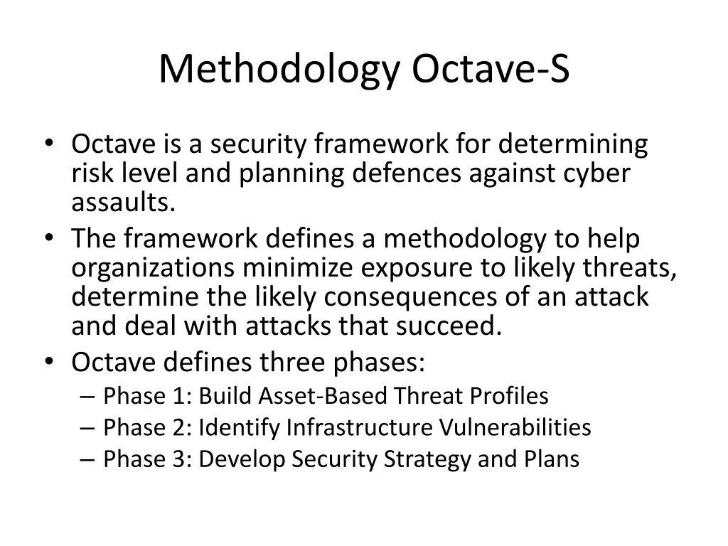 methodology octave s