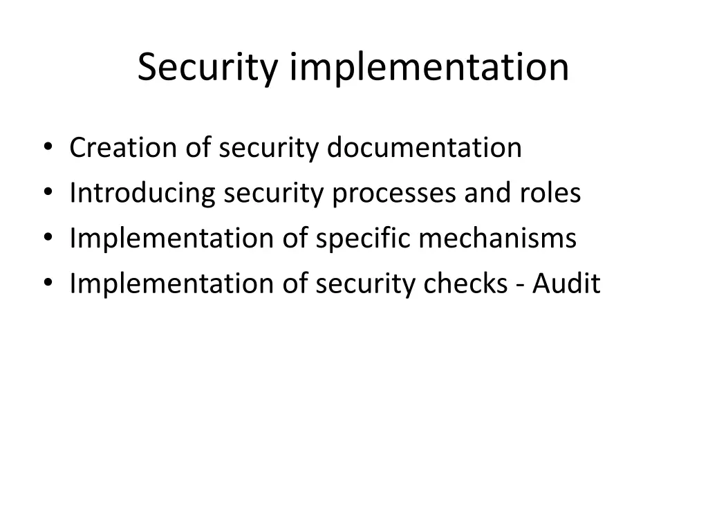 security implementation