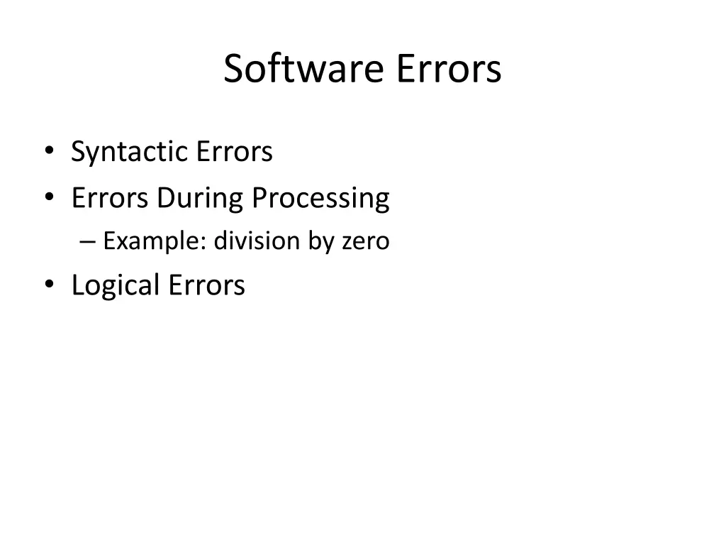 software errors