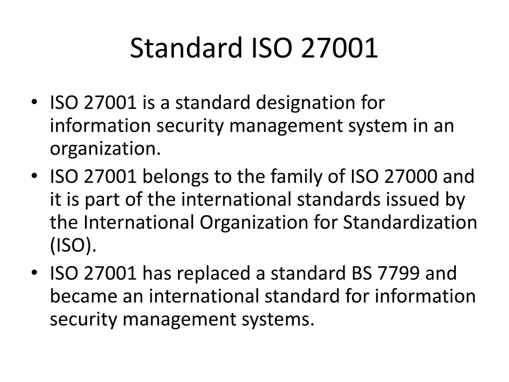 standard iso 27001