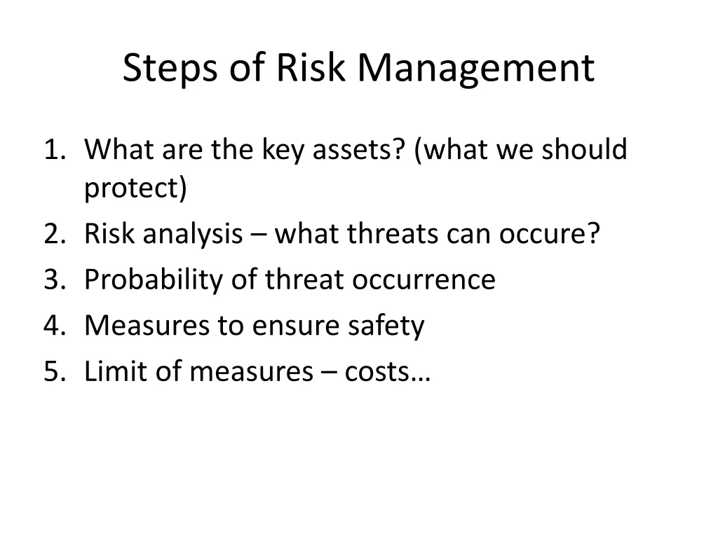 steps of risk management
