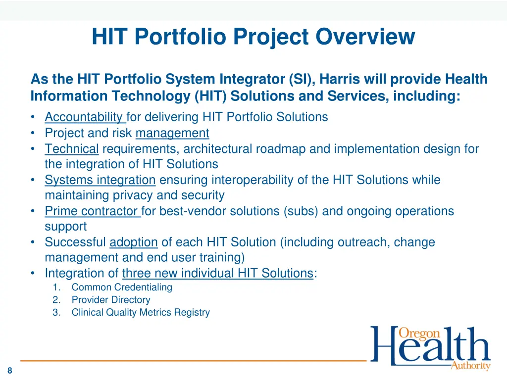 hit portfolio project overview