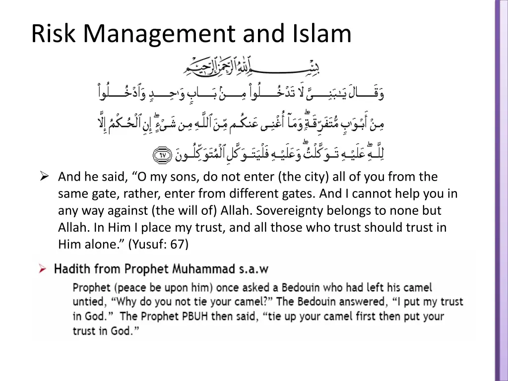 risk management and islam