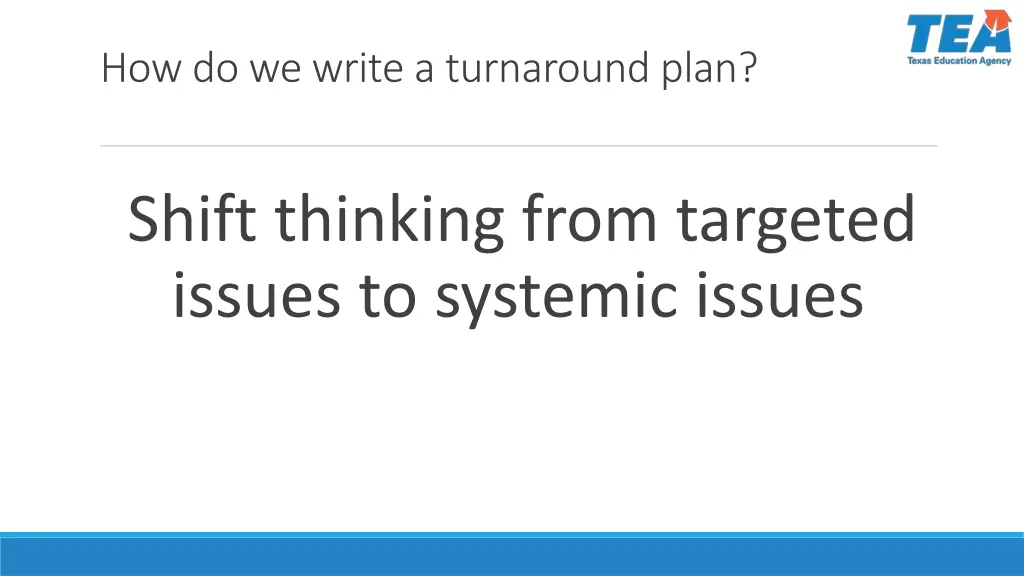 how do we write a turnaround plan