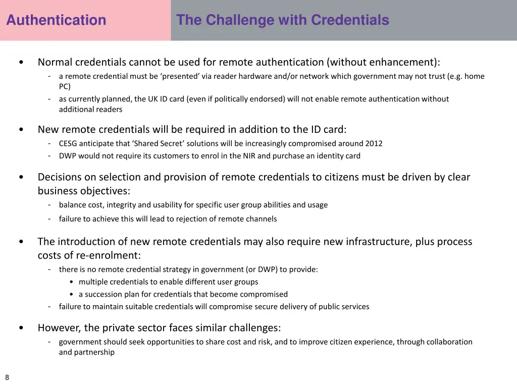 the challenge with credentials