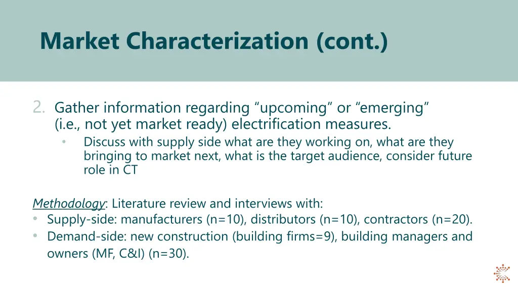 market characterization cont