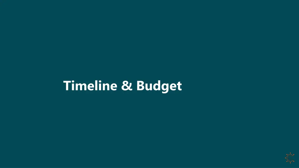 timeline budget