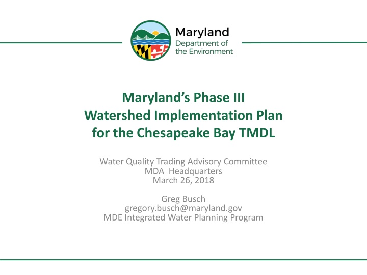 maryland s phase iii watershed implementation