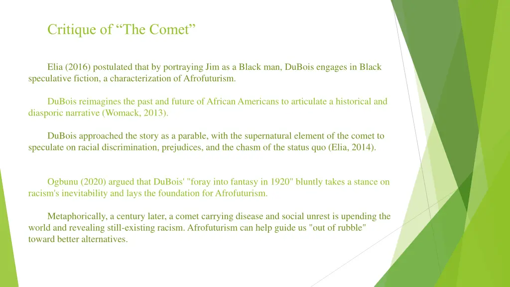 critique of the comet