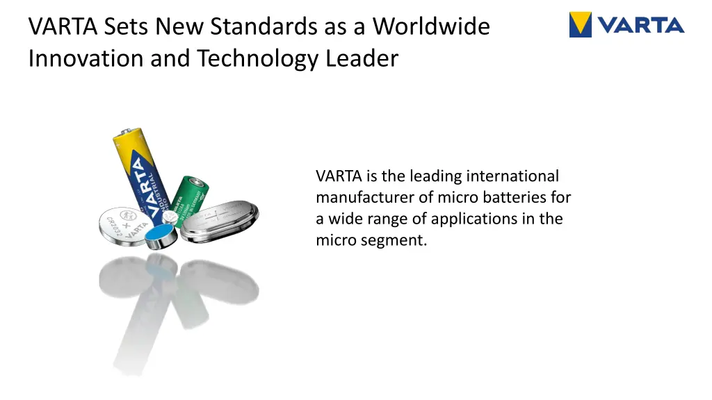 varta sets new standards as a worldwide