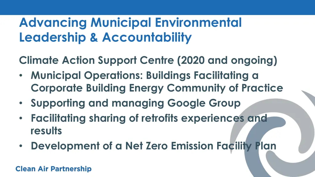 advancing municipal environmental leadership