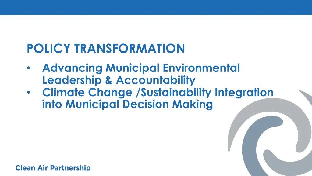 policy transformation advancing municipal