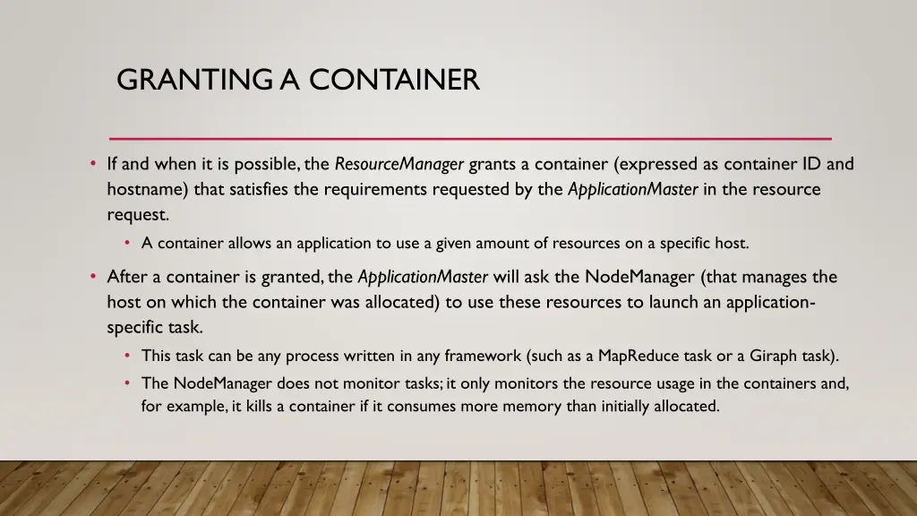 granting a container