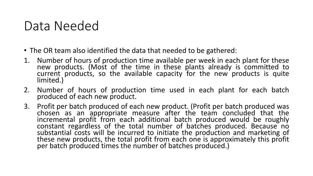 data needed