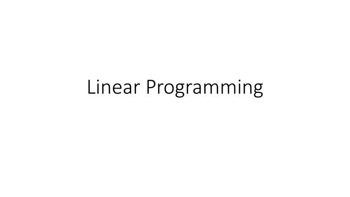 linear programming