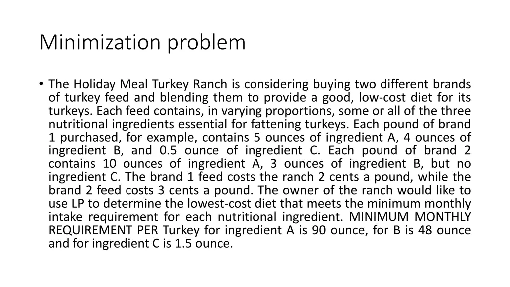 minimization problem