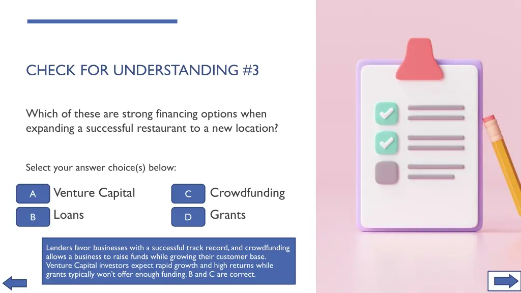 check for understanding 3