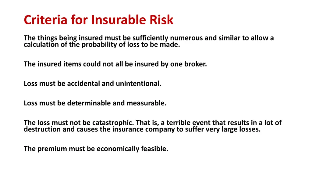 criteria for insurable risk