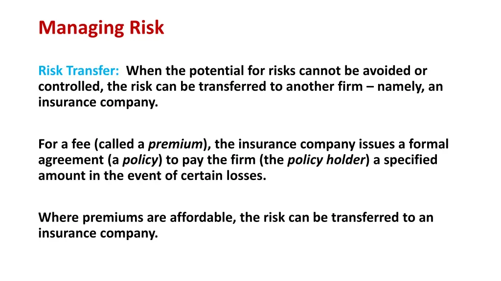 managing risk 1