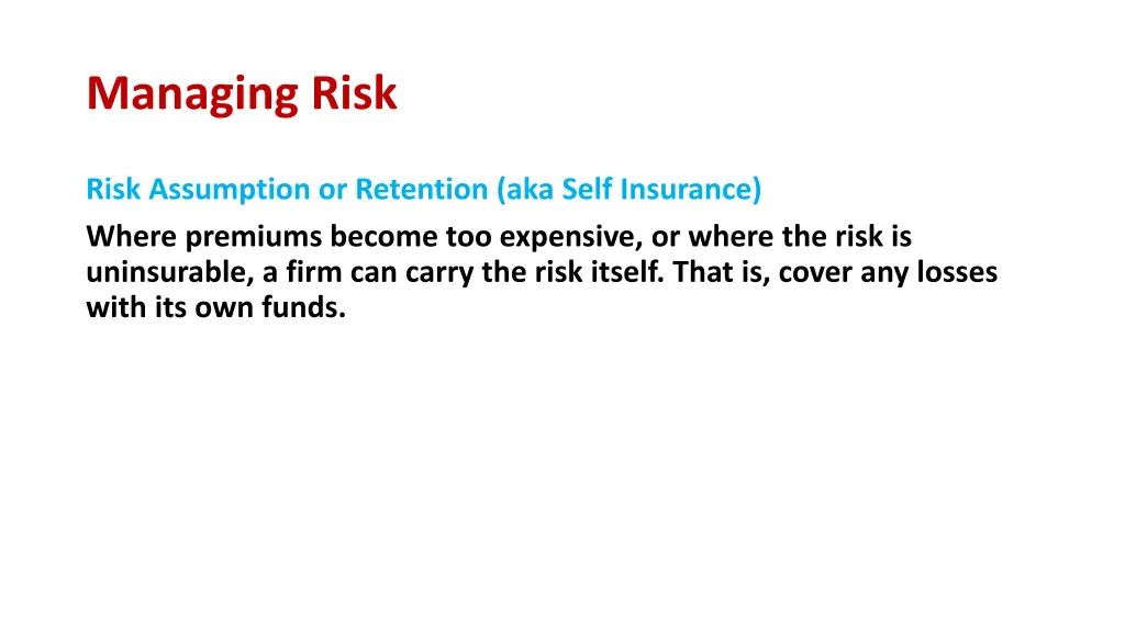 managing risk 2