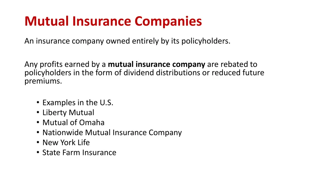 mutual insurance companies