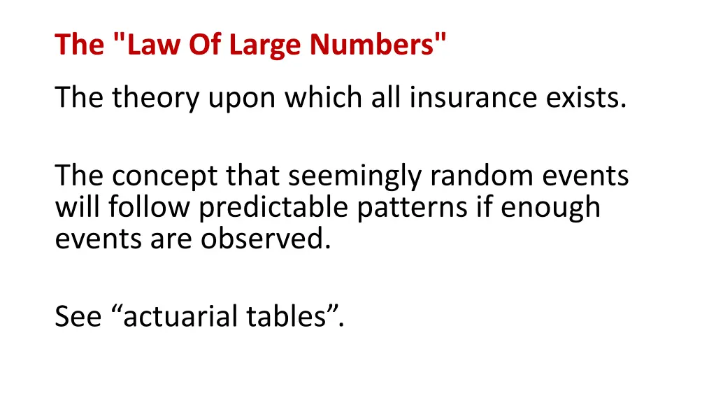 the law of large numbers