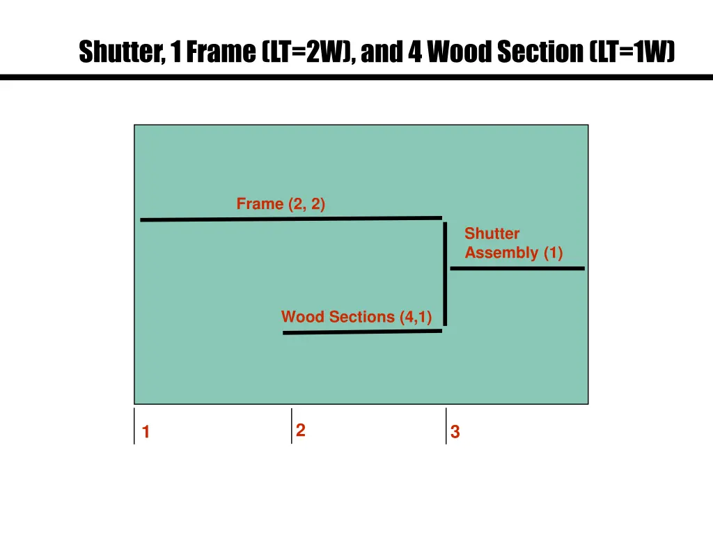 shutter 1 frame lt 2w and 4 wood section lt 1w