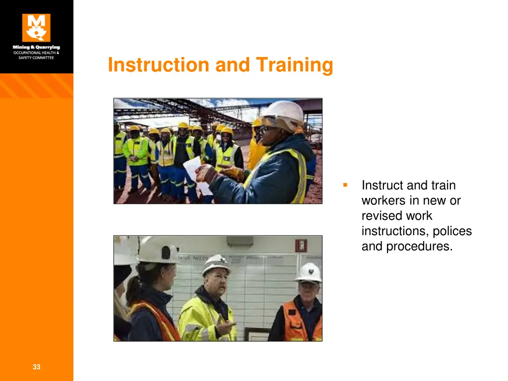 instruction and training