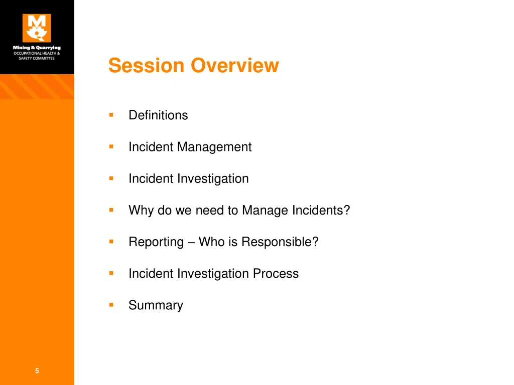 session overview