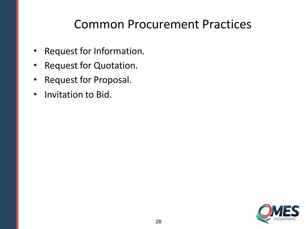 common procurement practices
