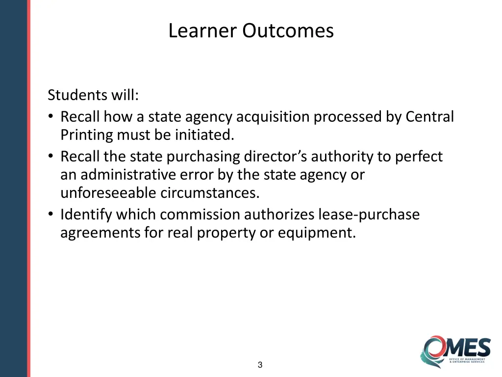 learner outcomes 1