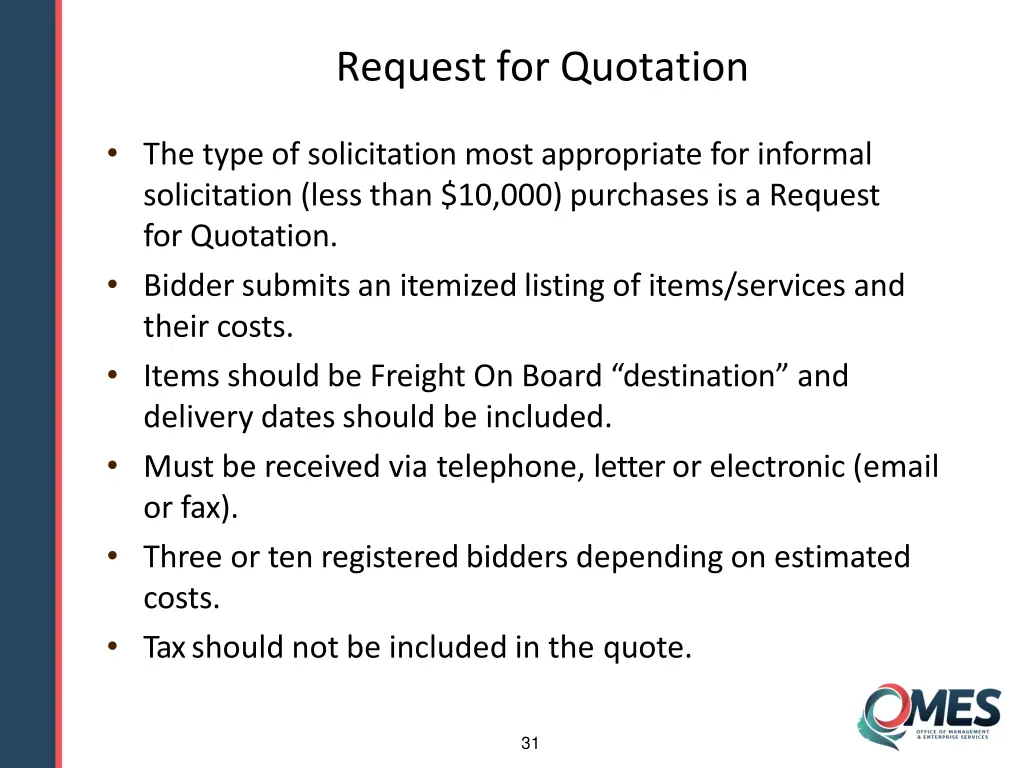 request for quotation